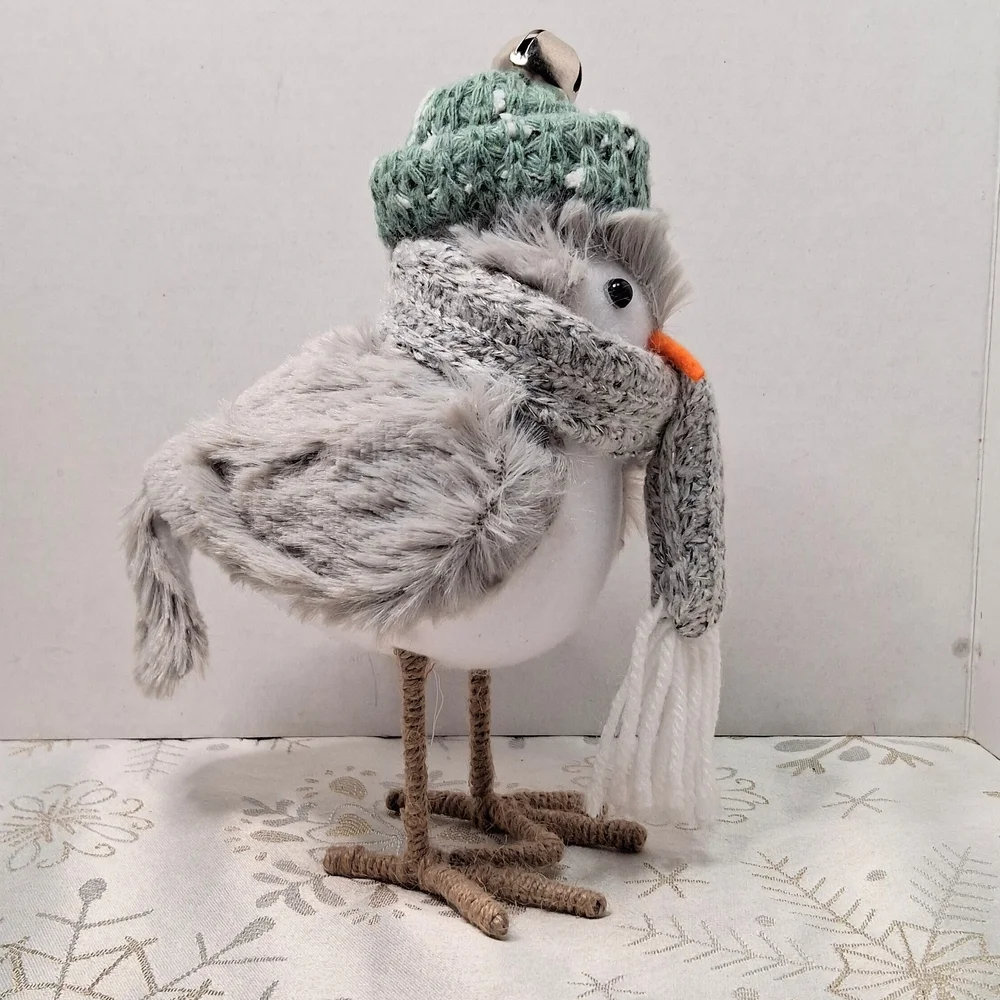 Winter Bird Christmas Figurine Cozy Knit Scarf & Hat Bell Target Wondershop